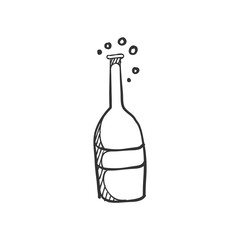 Bottle icon in sketch style. Vector illustration.