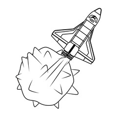 space exploration and planets cartoon