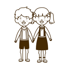 silhouette of couple of students standing on white background