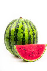 ripe watermelon on white background