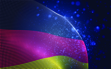 Vector bright glowing country flag of abstract dots. Germany