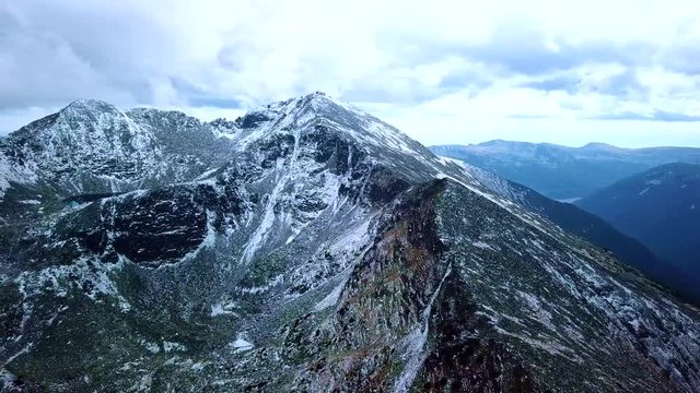 Musala peak in rila mountain and clouds