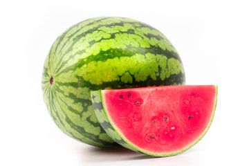 ripe watermelon on white background