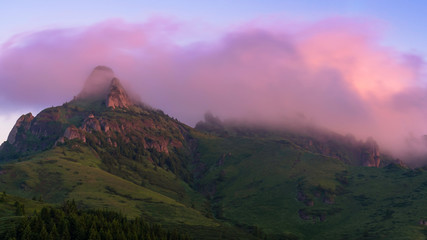 Fototapeta na wymiar Ciucas massif at sunrise
