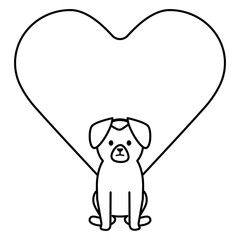 little dog adorable mascot with heart