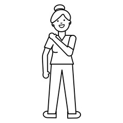 happy young woman avatar character