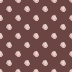 Seamless pattern with dandelions in geometric layout. Vector illustration in watercolour style.