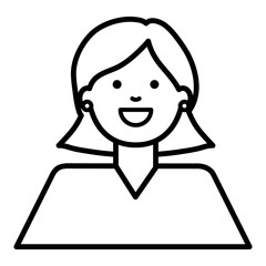 happy young woman avatar character