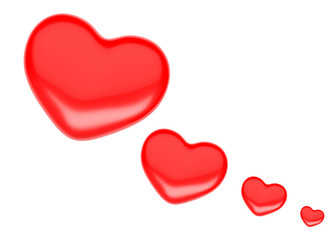 Red hearts