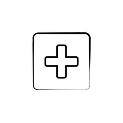 Cross plus Icon Vector Illustration