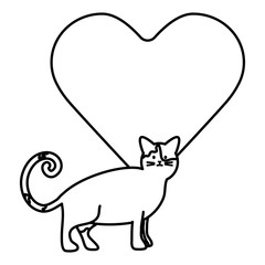 cute cat mascot adorable with heart