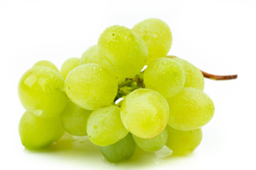 green grapes on white background
