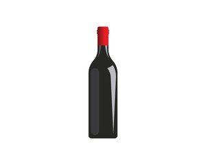 wine bottle logo icon vector illustration design