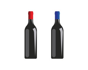wine bottle logo icon vector illustration design