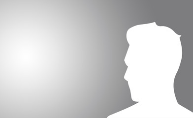white profile head silhouette on gradient grey background - 277439727