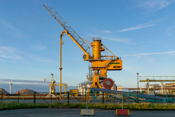 cranes in port of Rostock - bulk loader device
