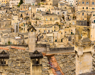 Amazing landscape with Matera, Italy - European capital of culture in 2019.