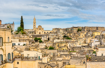 Amazing landscape with Matera, Italy - European capital of culture in 2019.