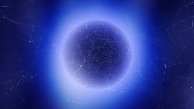 Abstract energy globe with artistic lines copy space background.