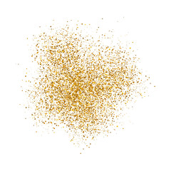 Gold sparkles on white background. 
