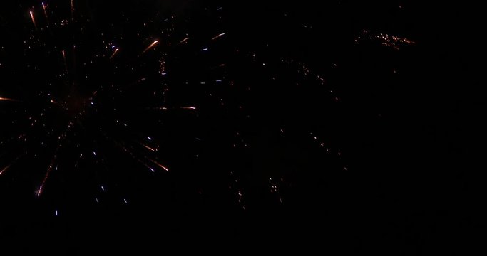 Colorful Fireworks Display at Summer Event in Slow Motion - Close Up