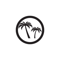 Palm tree summer logo template vector illustration