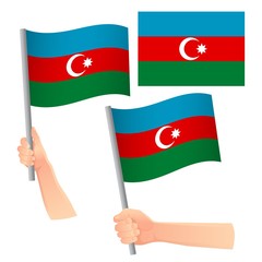 Azerbaijan flag in hand set