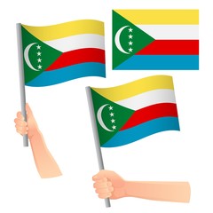 Comoros flag in hand set