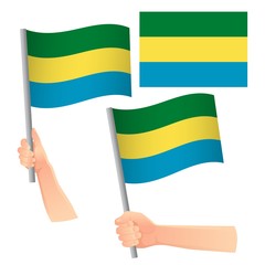 Gabon flag in hand set