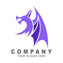 Dragon wing logo design  illustration