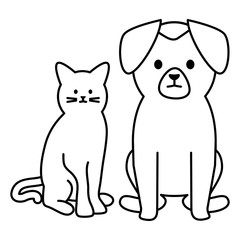 cute cat and dog mascots adorables characters