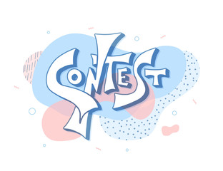 Contest text. Hand drawn word. Vector illustration.