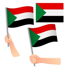 sudan flag in hand set