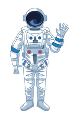 Astronaut space exploration cartoons isolated