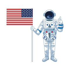 Astronaut space exploration cartoons isolated