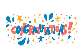 Congratulations quote. Vector concept desing word.