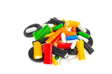 Colored chewy liquorice candy. Photo