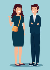 businessman and businesswoman to labor day celebration