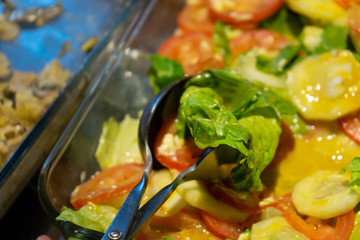 Vegetable salad with tomato and cucumber