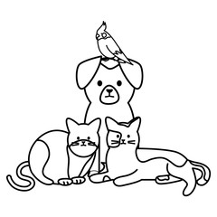 cute group of mascots adorables characters