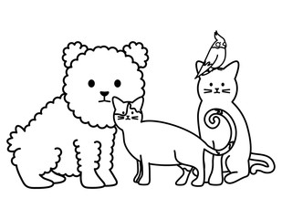 cute group of mascots adorables characters