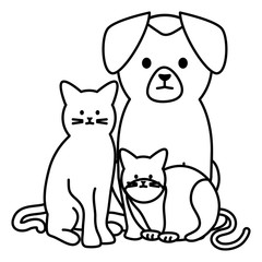 cute cats and dog mascots adorables characters