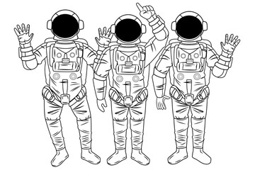 Astronaut in space exploration cartoons isolated