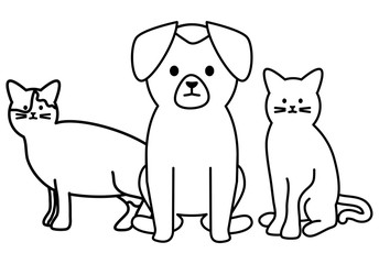 cute cats and dog mascots adorables characters