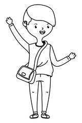 Teenager boy cartoon design vector illustrator