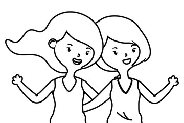 Teenage girls friends design vector illustrator