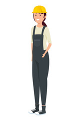 young female mechanic worker character