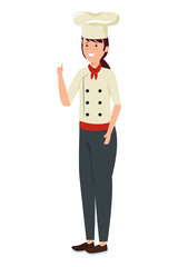 young female chef worker character