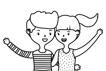 Teenager boy and girl cartoon design