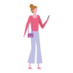 beautiful young woman using smartphone